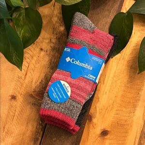 Columbia Women’s Casual Crew Socks - Pink and Gray